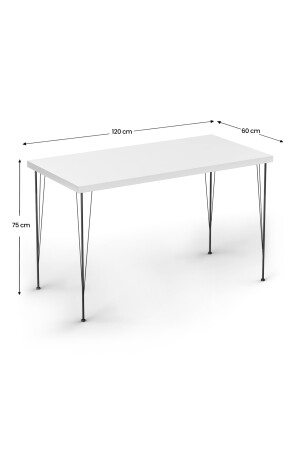 Esstisch-Set, Küchentisch, Café-Tisch, 4 Stück, Drahtstühle, 1 Stück Tisch (weiß), nmsymk001 - 4