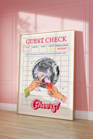 Estetik Duvar Posteri- Guest Check Poster- Disko Topu Poster- Çerçevesiz Poster - Vinca Prints
