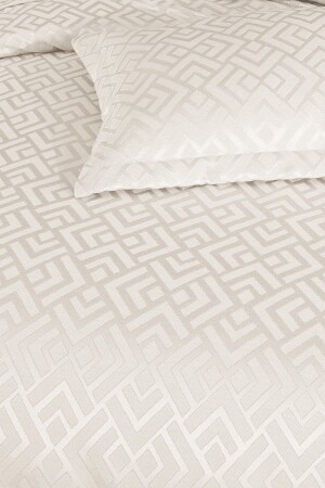 Estila Jacquard-Chenille-Doppelbettdecke (Creme) - 5