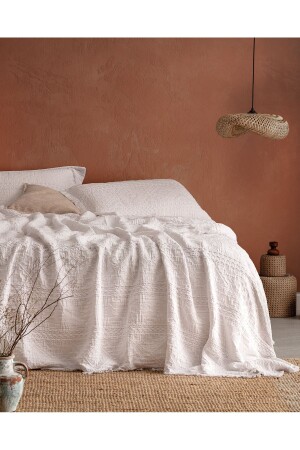 Ethnique Doppelbett-Tagesdecke – Weiß - Madame Coco