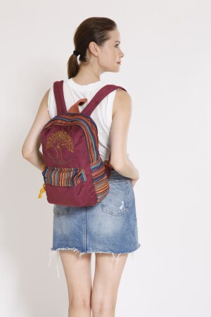 Ethnischer authentischer Bohemian-Rucksack mit Baum-des-Leben-Stickerei - 3