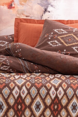 Ethnisches Doppelbett-Bettbezug-Set Belize Brown 8680108063033 - 7