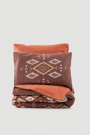 Ethnisches Doppelbett-Bettbezug-Set Belize Brown 8680108063033 - 8