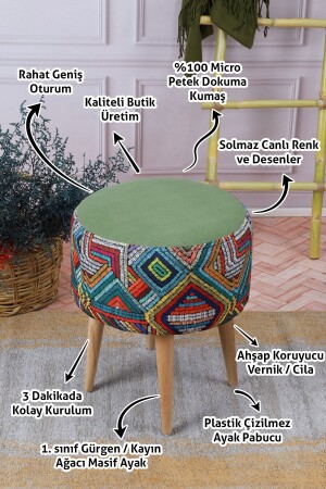 Etna Rainbow Mehrzweck-Pouf-Sofa im Sonderdesign mit Hainbuchenbeinen - 8