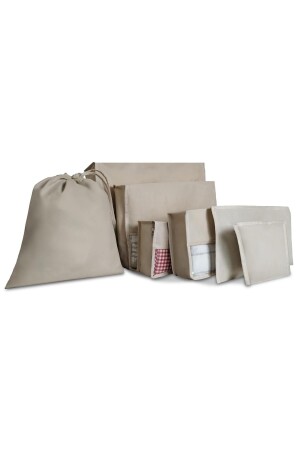 EV TEXTILE BEIGE KOFFER-ORGANIZER-SET, 7-TEILIG - 1