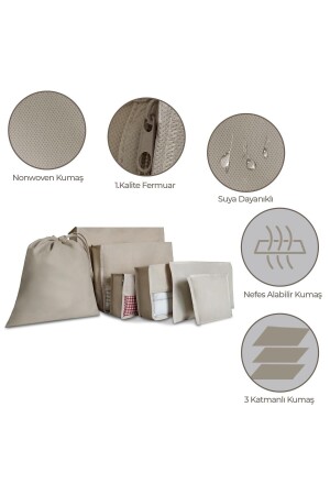 EV TEXTILE BEIGE KOFFER-ORGANIZER-SET, 7-TEILIG - 5