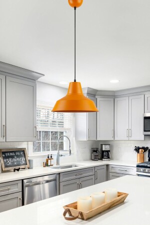 منز-إيفا تصميم خاص غرفة المعيشة الحديثة - المطبخ - الكافي نارنجي واحد معلق شمعة EV6625 - Modavize