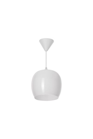 Eva Lighting Moderne Glas-Pendelleuchte, weißer Einzel-Kronleuchter, 18 x 18 x 16 cm, Diamant groß byz - 3