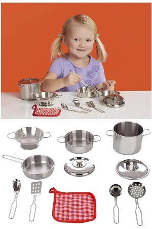 مجموعة من القطع المعدنية لعبة المطبخ - Wingzy