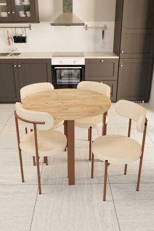 من المعتادات المرتفعة طاولة المطبخ الجولة المعدة الأطلسي الخشب الخشبية - Evdemo