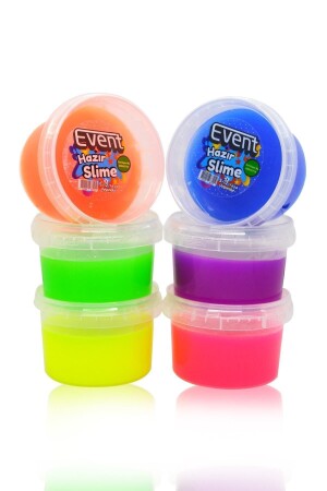 Event 6 Renk Neon Fosforlu Hazır Slime - Hazır Slaym Oyunu 6x170gr - 2