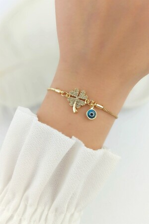 Evil Eye Bead Clover Armband mit Aufzug Trbilek70191 TRBİLEK70191B35003-F02 - 1