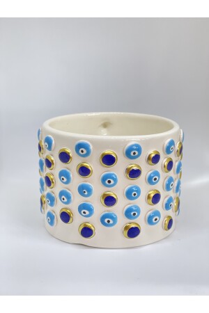 Evil Eye Bead gemusterte handgemachte Kaffeetasse Evil Eye voll - 4