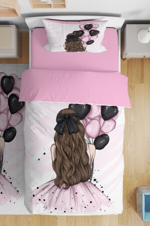 مـنـز - بنز بالون فتاة نمطية وحيدة الأطفال ملابس السرير - Evpanya