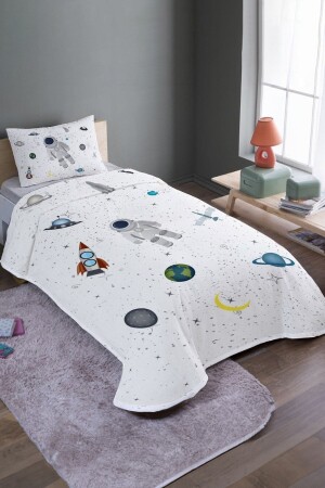 الفضاء الأبيض و الفضاء الصغير المصممة على نمط واحد غطاء غطاء غطاء السرير - Evpanya