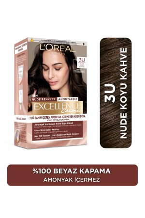 Excellence Creme Nude Renkler Saç Boyası – 3u Nude Koyu Kahve ECNUSB - 2