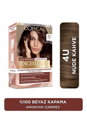 Excellence Creme Nude Renkler Saç Boyası – 4u Nude Kahve - 1