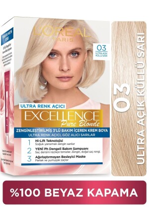 Excellence Creme Saç Boyası - 03 Ultra Açık Küllü Sarı - 1