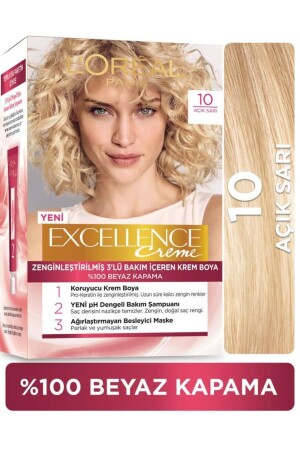 Excellence Creme Saç Boyası 10 Açık Sarı - 1