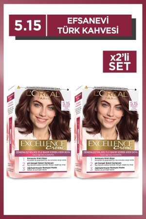 Excellence Creme Saç Boyası 5.15 Efsanevi Türk Kahvesi 2'li Set PKTTURKKHVESSCBYS - 2