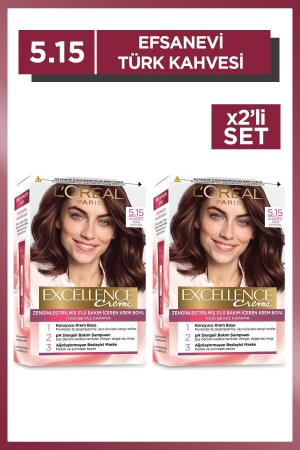 Excellence Creme Saç Boyası 5.15 Efsanevi Türk Kahvesi 2'li Set PKTTURKKHVESSCBYS - 3