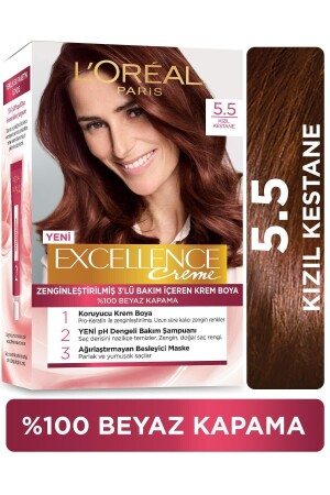 Excellence Creme Saç Boyası - 5.5 Kızıl Kestane - 1