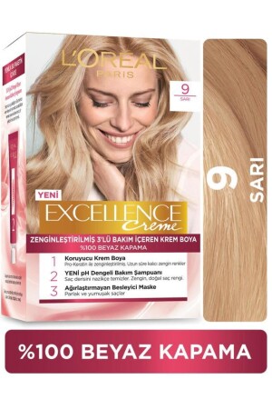 Excellence Creme Saç Boyası 9 Sarı - 1