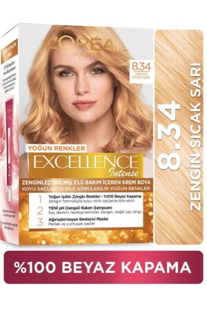 Excellence Intense Saç Boyası 8.34 Zengin Sıcak Sarı - 1