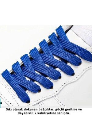 Exclusice 120 Cm Beyaz Yassı Spor Ayakkabı Bağcığı- Çift Katmanlı Örgülü Sneakers Bağcık- 1 Çift - 8