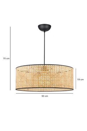 Exklusiver 50 cm großer Hängelampen-Kronleuchter aus Rattan AYD-3533 - 4