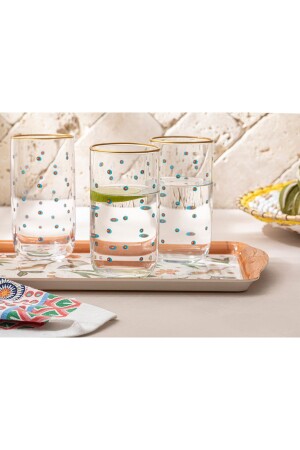 Exotic Art Cam 3'lü Meşrubat Bardağı 365 Ml Yeşil-mavi 10038141 - English Home