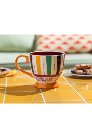 Exotic Strip New Bone China Kupa 460 Ml Renkli - English Home
