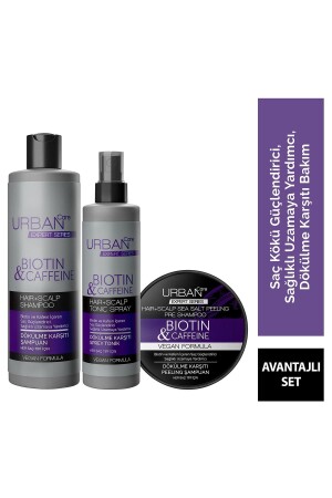 Expert Biotin und Koffein Anti-Haar 3-teiliges Set – Gesunde Haarverlängerungshilfe – veganes SET. URB. 4 - 3