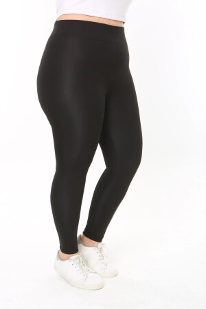 Extra schwarze Damen-Tauchstrumpfhose mit hoher Taille in Übergröße - 1