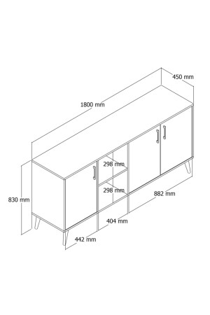 1620 Exxen 180 Cm (AHŞAP AYAKLİ) Modern Konsol Hat Antrasi?t - 7