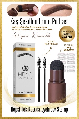 Eyebrow Stamp Kaş Şekillendirme Kiti - Koyu Kahve ( Dark Coffee )- Esmer - 2