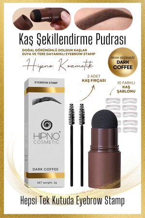 Eyebrow Stamp Kaş Şekillendirme Kiti - Koyu Kahve ( Dark Coffee )- Esmer - 1