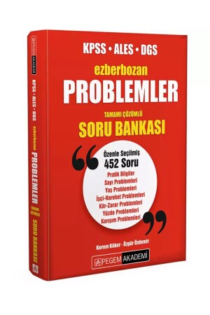 Ezberbozan KPSS ALES DGS Problemler Tamamı Çözümlü Soru Bankası - Pegem Akademi Yayıncılık