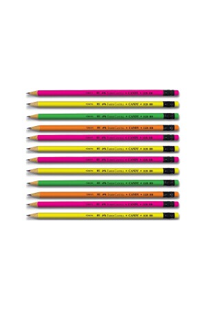 Faber Candy runder Bleistift mit Radiergummi, 12er-Pack (5244112800) F5244112800P12 - 1