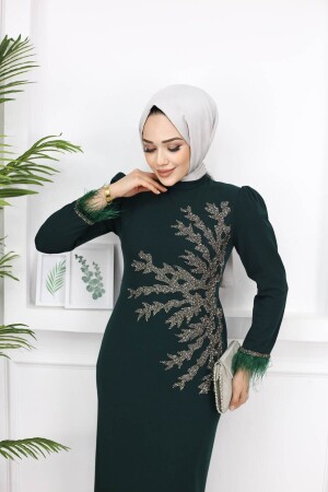 Fadik Hijab Abendkleid – Smaragdgrün - 1