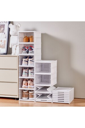 Faltbar – 6-teiliger Schuh-Organizer – praktischer Schuh-Organizer zum Aufbewahren und Stapeln - 2