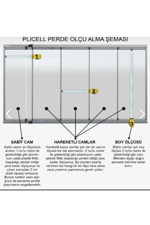 Faltbarer Glasbalkonvorhang Grau (Schraubhaken) PLAİN 6 - 5