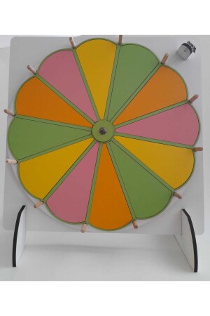 Familien-/Gruppenspiele, 12-teiliges, durchsichtiges, buntes Glücksrad aus Holz, WHEEL11 - 4