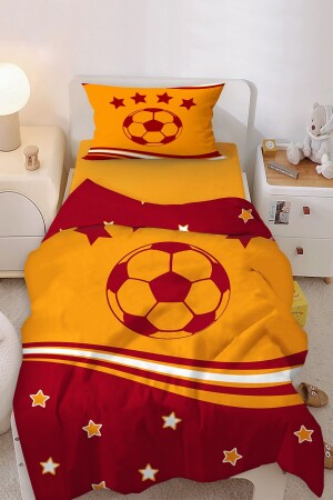 Fan Yellow Red Star Ball Patterned Single Baby Kids Bettwäsche Set Bİ188-N - 1