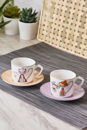 Fancy Cat Kaffeetassen-Set für 2 Personen, 80 ml, krccat121 - 2