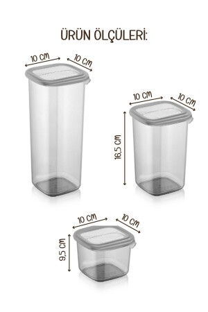 Farbig beschrifteter 24-teiliger quadratischer Frischhaltebehälter Peggy 8x (0,55 Liter, 1,2 Liter, 1,75 Liter) Anthrazit RNKLKAREPGGY24LUKRSK - 9