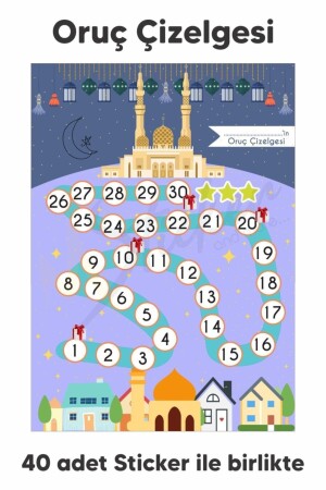 Fastentabelle für Kinder – Ramadan-Fastentabelle – Ramadan-Aufkleber – Ramadan-Ornament - MSticker