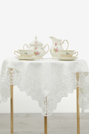 Fatih Güpürlü Kadife Fiskos Örtüsü - Ekru - Favora