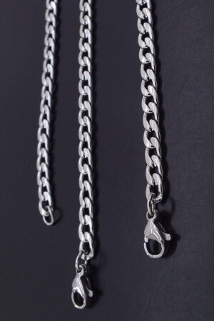 Feines Gourmet-Set aus Halskette und Armband aus Stahl für Herren, 4 mm, Eck06t TYC00011932045 - 8