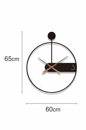 60 Cm Felicity Clock Quartz Mekanizmalı Ve Pil Hediyeli Modern Dekoratif Metal Duvar Saati MetaY1-040200001 - 8